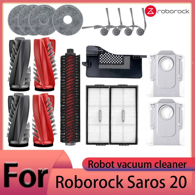 Roborock Saros 20 Robot Vacuum Cleaner Accessories Main Brush Side Brush HEPA Filter Mop Cloths Dust Bag Spare Parts