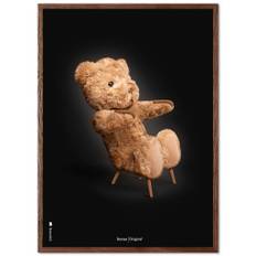 Brainchild - Klassisk – Sort – Bamse - Plakat - Ramme i mørkt egetræ - 70x100