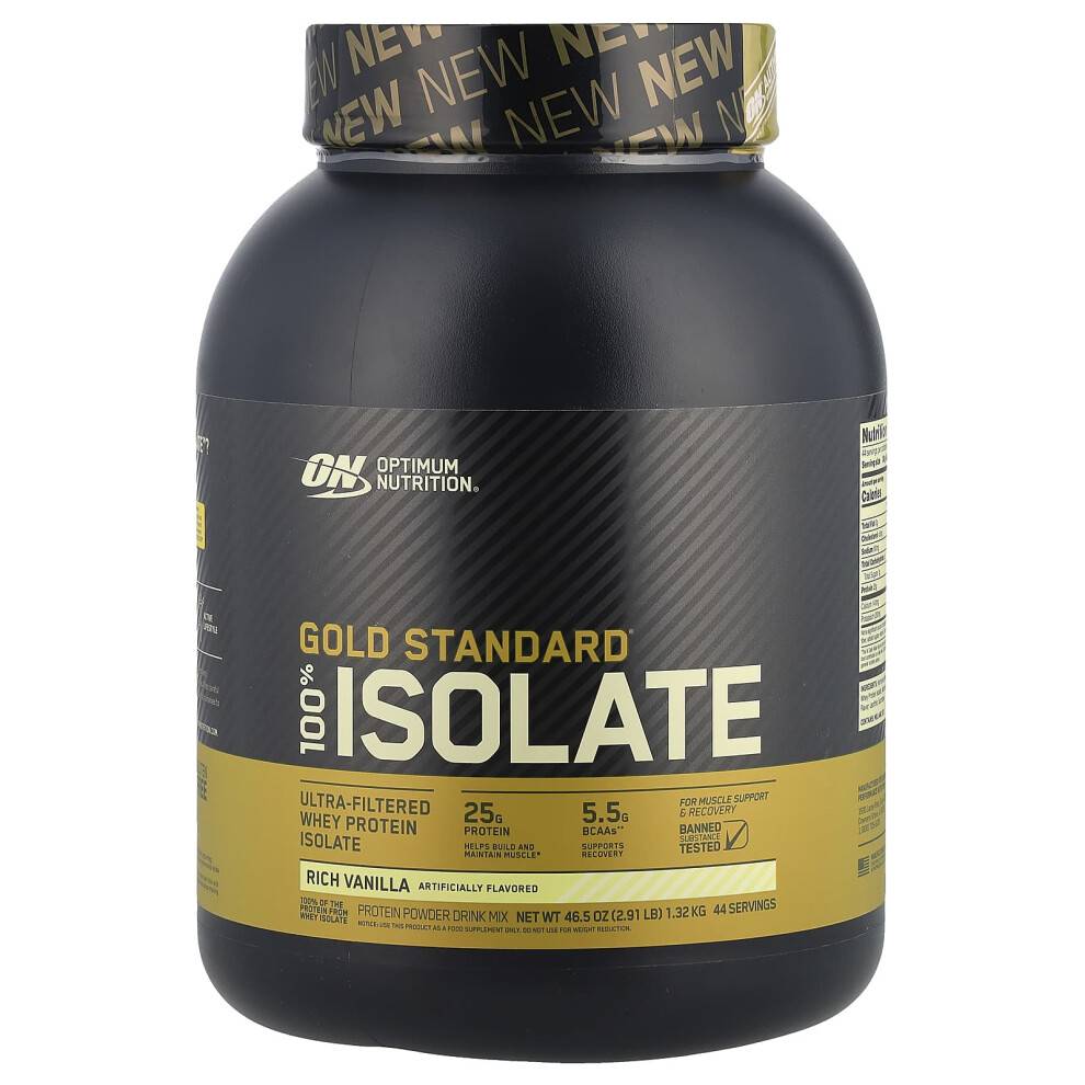 Optimum Nutrition, Gold Standard 100% Isolat, Rig Vanille, 2.91 lb (1.32 kg)