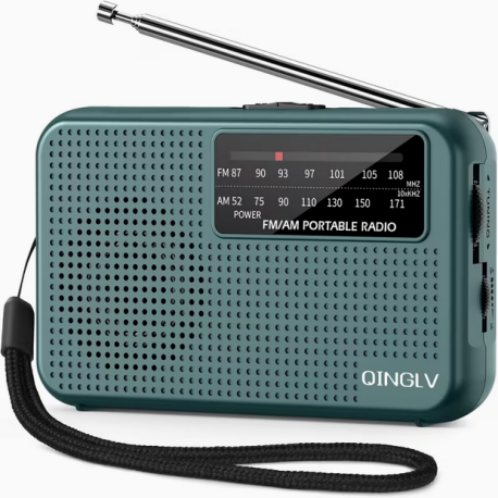 Mini Portabel AM/FM-radio med Teleskopantenne "Grøn"