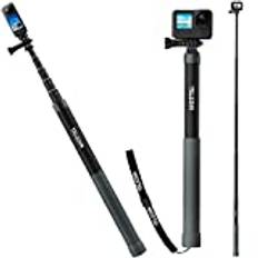 TELESIN 120 cm kolfiber-selfiepinne monostativ förlängningsstång för Hero 13 12 11 10 9 8 7 Max-serien Insta360 X5 X4 X3, ONE X2, ONE R, ONE X, DJI Osmo Action 4 3 actionkameror