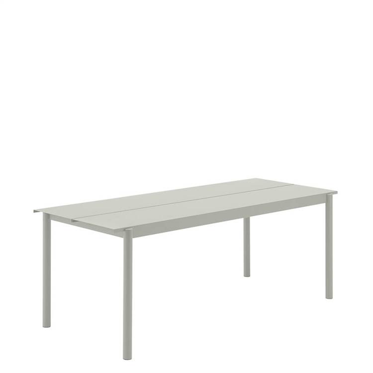 Muuto trädgårdsbord linjärt stål Grey 200x75 cm