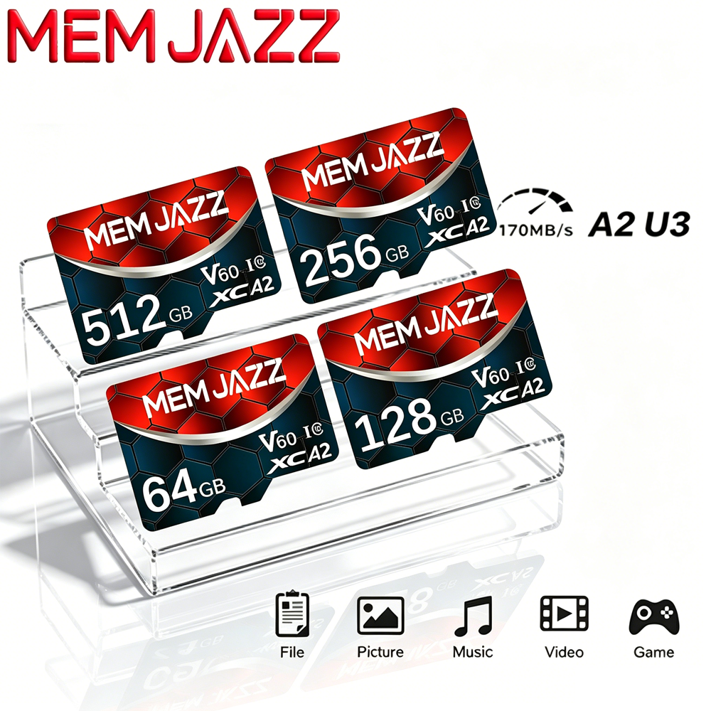 SD Card Micro TF SD 128GB 256GB 512GB Memory Card UHS-I U3 V30 A2 High Speed Premium For Professional Camera 4K Video Creator