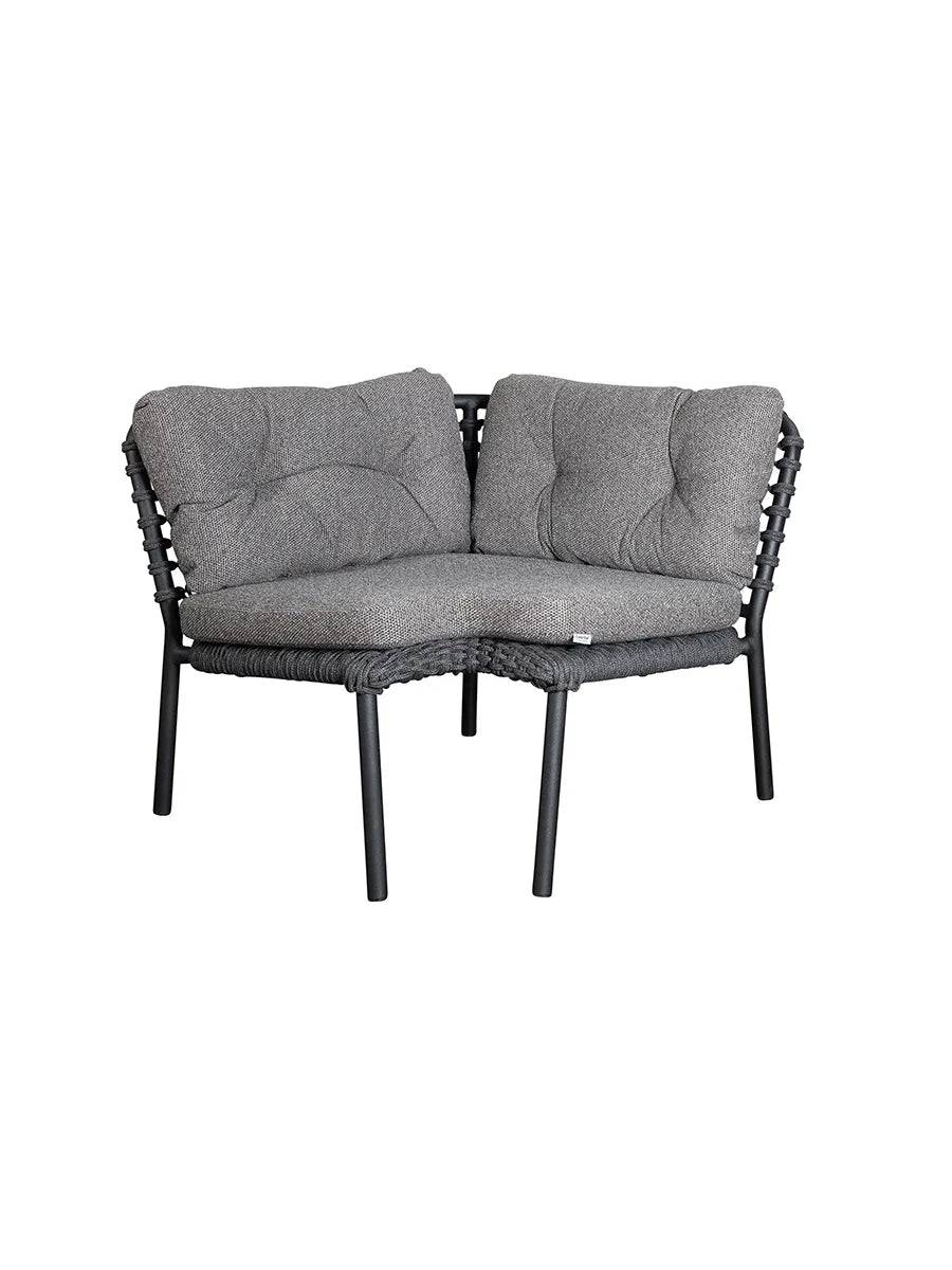 Ocean Hjørnemodul, soft rope fra Cane-line Dark grey / Dark grey, Cane-line Wove - Jacobsen Plus