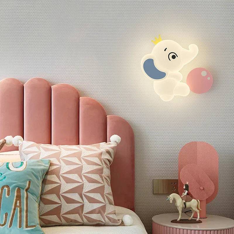 SavanneKids Lampa – Söt Vägglampa för Barn - Elefant D / Fjärrkontroll / AC 220V-240V
