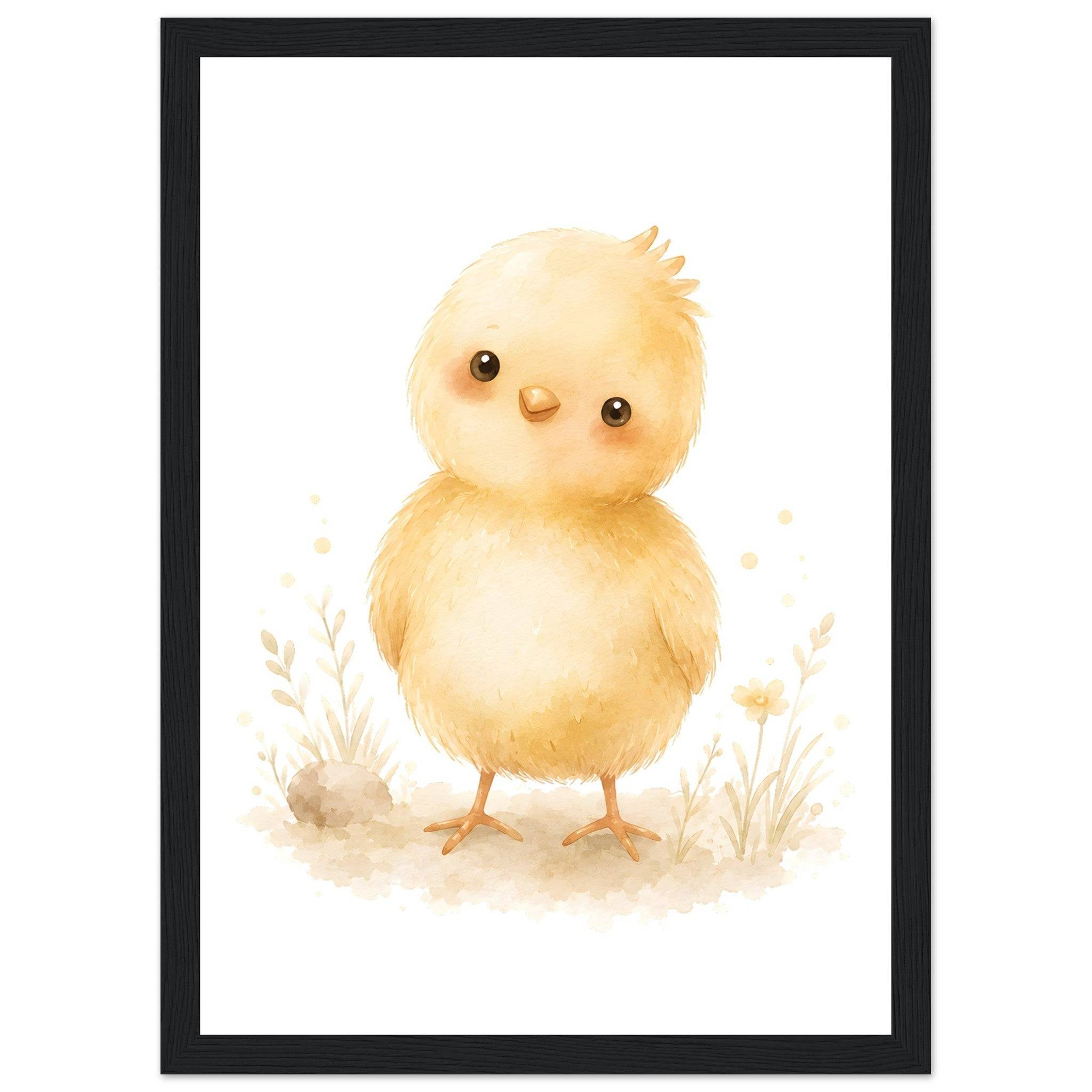 Kycklingposter-21x29.7 cm / 8x12" / Med ram / Svart
