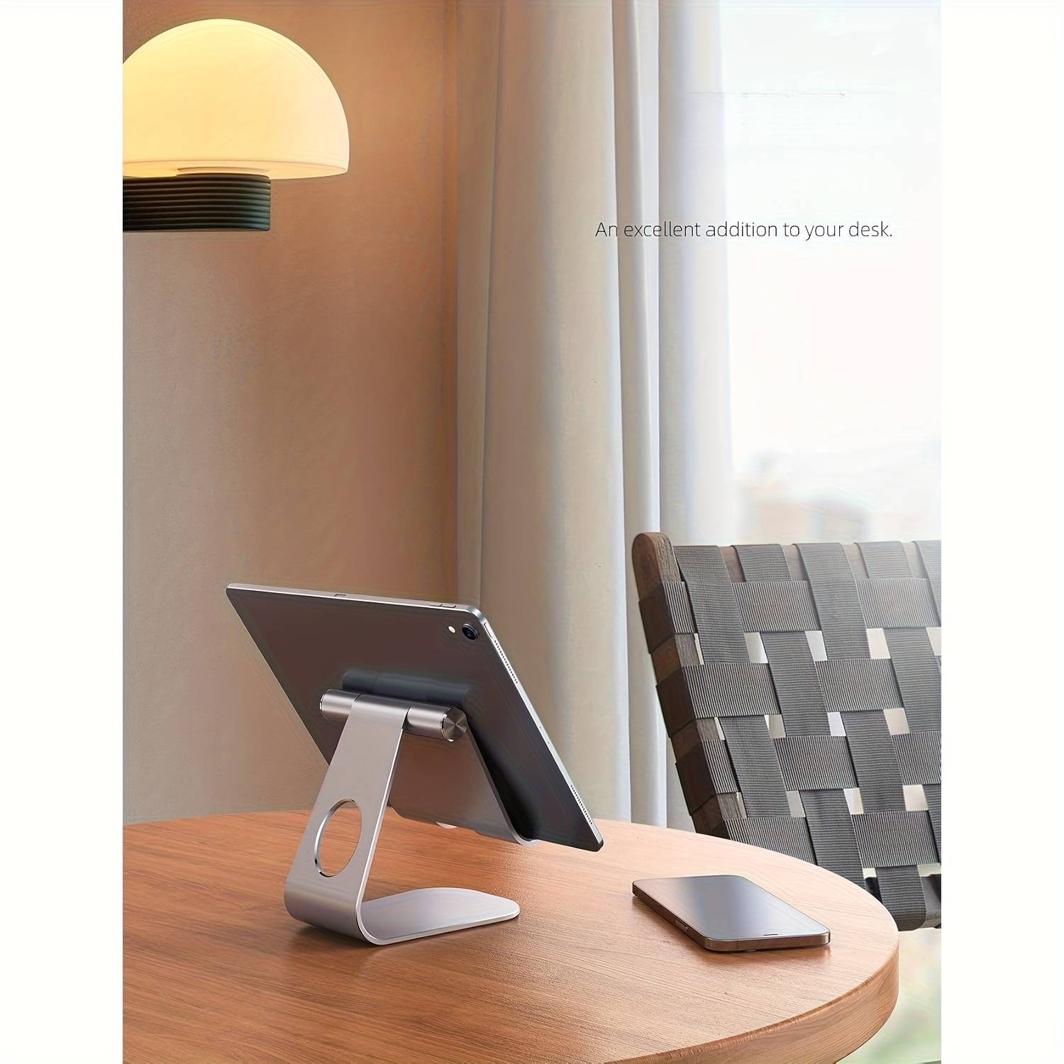 TEMU Adjustable Tablet Stand | Universal Holder For Ipad Pro 9..5 11 12.9, Ipad Air Mini 6 5 4 3 2, Tab 4.7-13 Inch - Black, Aluminum Alloy Material