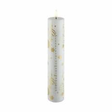Deluxe Homeart LED Kalenderlys - H 24,5 x Ø 5 cm - Stearin - Hvid