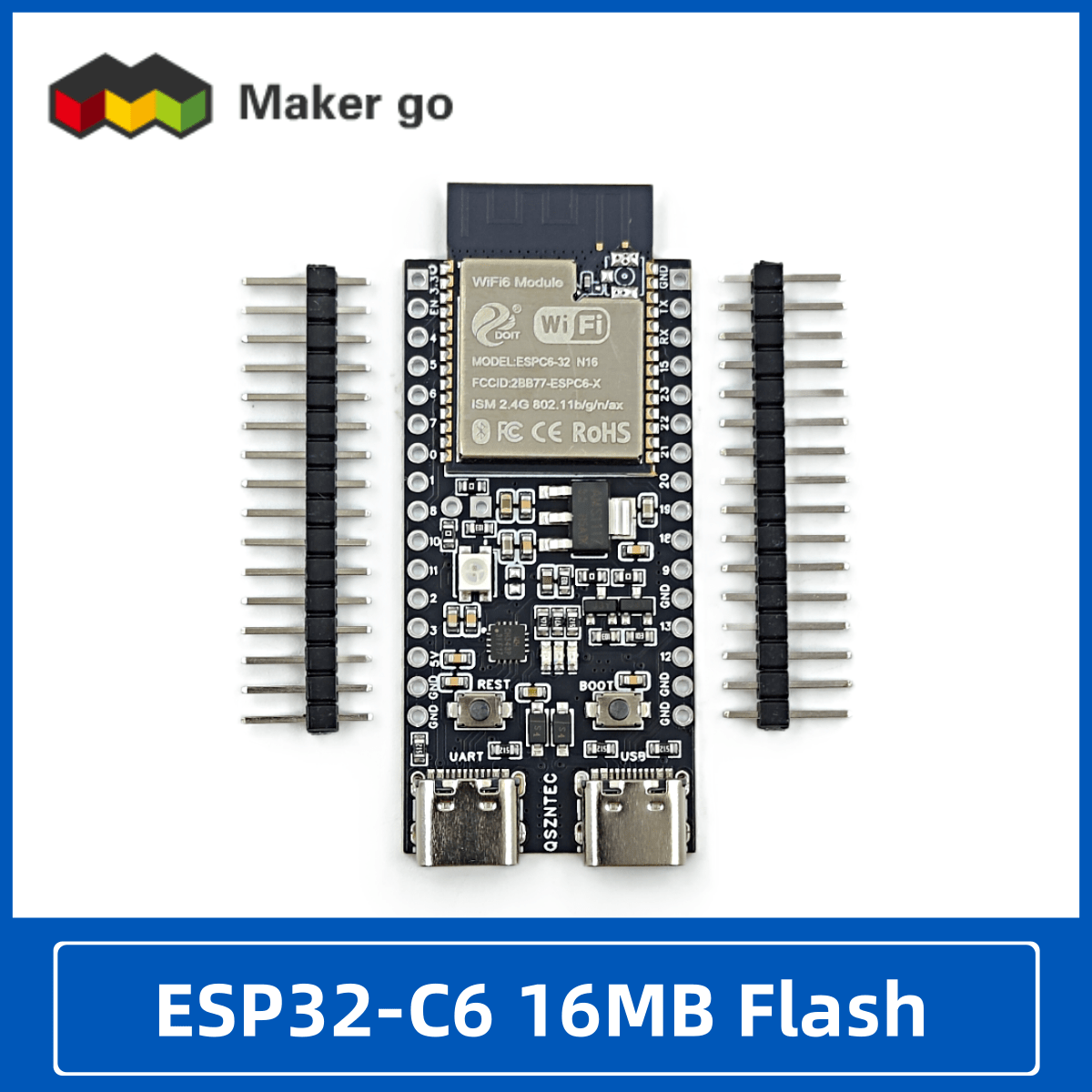 ESP32-C6 16MB Flash ESP32 WiFi+Bluetooth Internet Of Things ESP Development Board Core Board ESP32-C6-DevKit N16 For Arduino