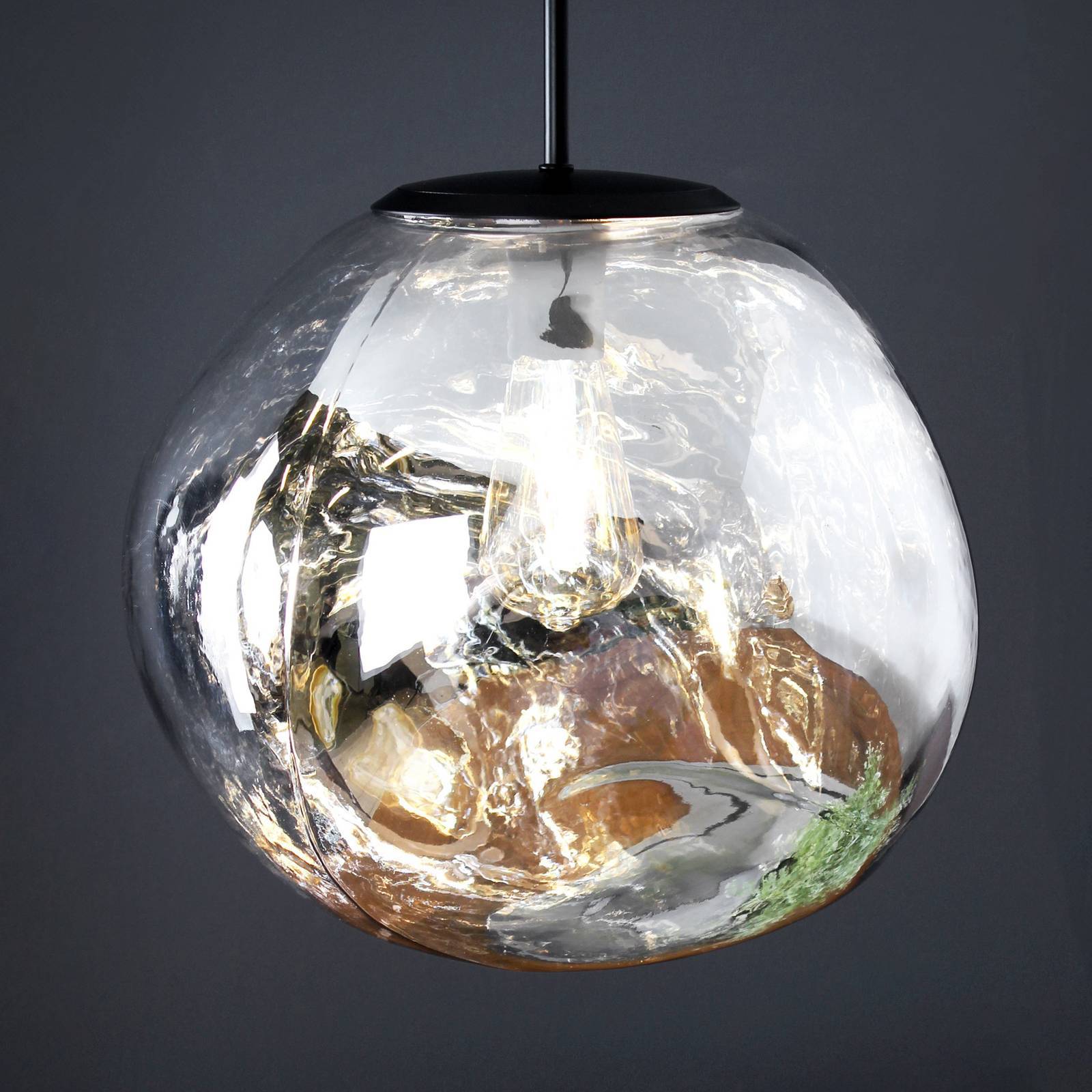 Eco-Light Glas pendellampa Canopus, dimbar, Förkromad / silver, Vardagsrum / matsal, Glas, Modern, Pendellampa