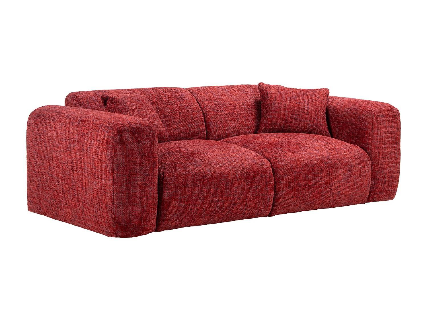 3-sits soffa i röd texturerad tyg POGNI från Maison Céphy