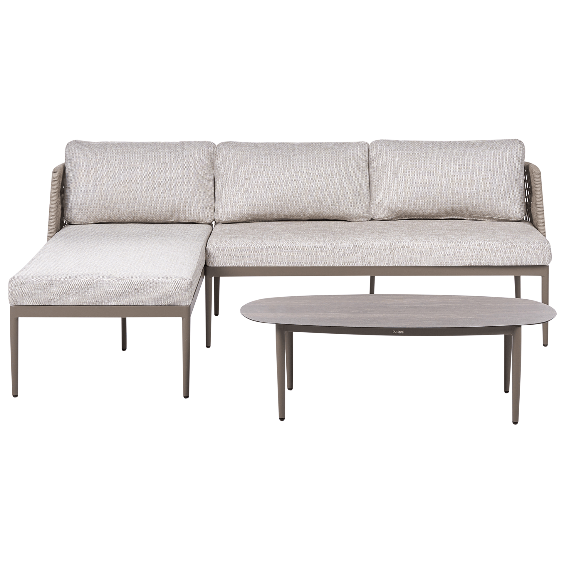 Hörnsoffa utomhus med Bord 3-Sits Leffe Högervänd - Beige Altanmöbler Textil