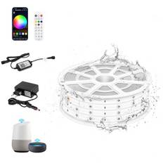 TENDIST WiFi RGB LED Strip Wasserdicht, IP67 Led streifen Aussenbereich, 24V Outdoor LED Strip Musik Sync Alexa Kompatibel, LED Band Außen für Outdoor Beleuchtung, Pavillon, Pergola (RGB, 15M-WiFi)