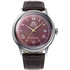 Orient Bambino Classic Bordeaux Dial Leather Strap Men&apos;s Watch RA-AC0026R30B