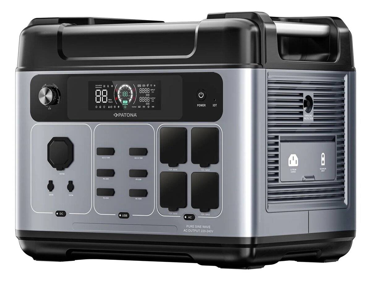 Patona Platinum Powerstation Autarc 2400 4xAC2400W 2048Wh USB-C:1xPD100W 1xPD45W 2xPD20W incl. APP