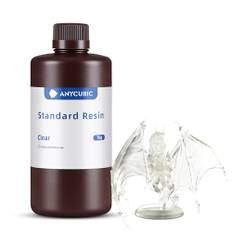 ANYCUBIC 3D Drucker Resin, UV 405nm Standard Rapid Photopolymer Resin, mit Hoher Genauigkeit und Schneller Aushärtung und Hervorragender Fließfähigkeit für den LCD DLP 3D Printer (Transluzent,1000g)