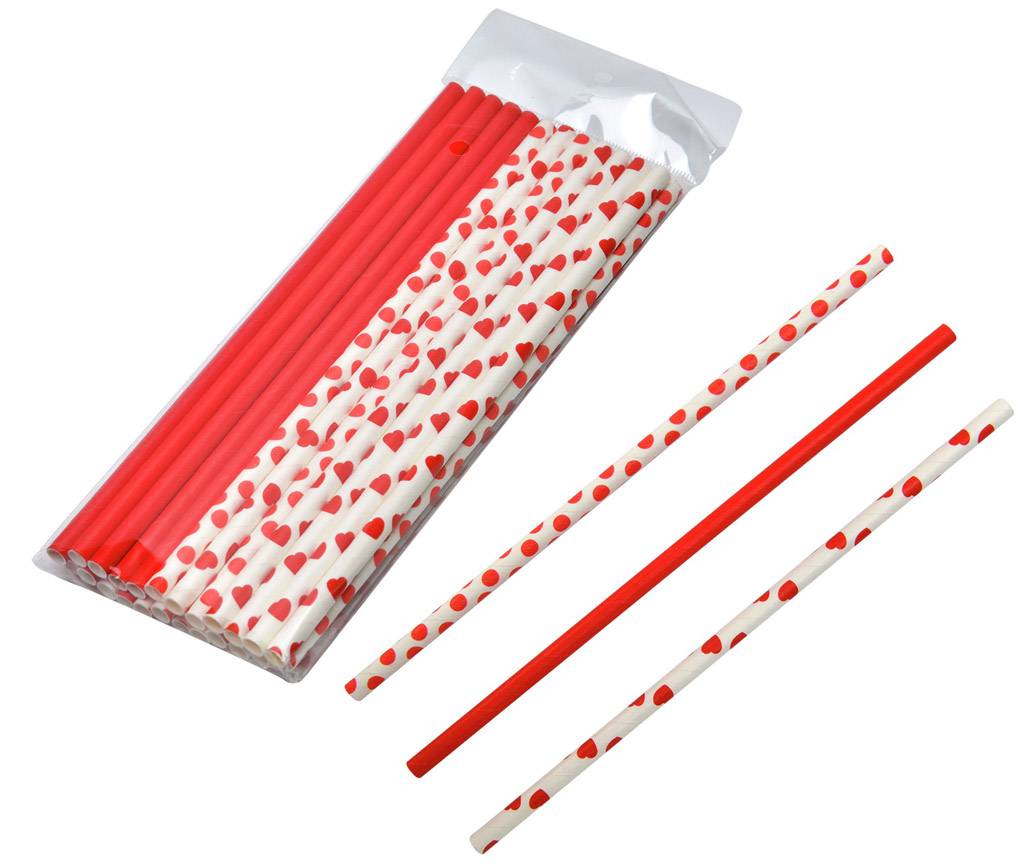 Halm hvide og röde 24-pack