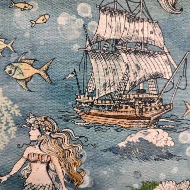 Bomulds Poplin // Ocean Song