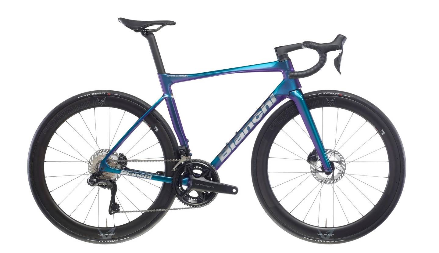 Bianchi Specialissima Pro Racercykel Blue Purple/Chrome Full Glossy, Str. 57 - Lila (57)