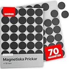 GAUDER Självhäftande Magneter Runda (⌀ 18 mm) | Självhäftande Magnetplatta | Magnetisk Platta för foton med mera