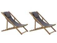 Sæt af 2 erstatningsbetræk til liggestol ANZIO/AVELLINO 113 x 44 cm Sand Beige