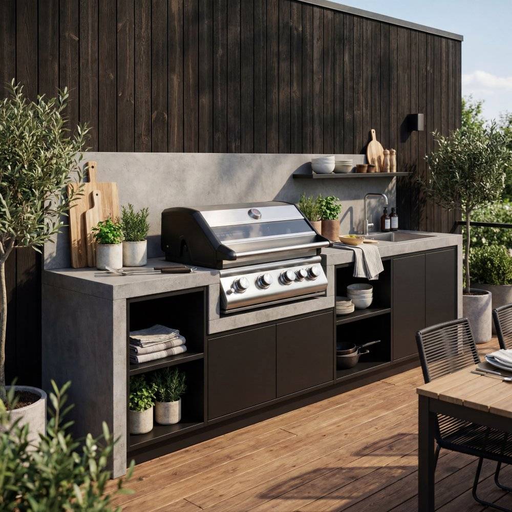 Inbyggnadsgrill gasol för utekök | Rostfri | Texas