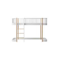 Wood Original Low Loft Bed 90x200 cm, white/oak