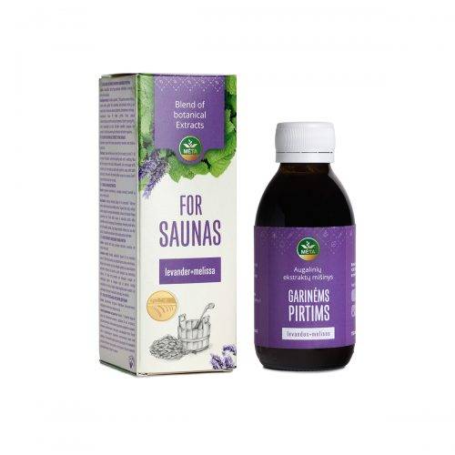 Blanding af ekstrakter til saunaer med æteriske olier af lavendel og melissa, 150 ml.