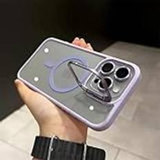 Magnetiskt linsskydd Telefonfodral för Iphone 11 12 13 14 15 16 Pro Max Kameraglas Transparent metallringskal (för iphone15/Ljuslila)