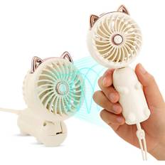 Håndholdt Lanyard Fan Bærbar, Mini Håndholdt Ventilator Med USB Genopladeligt Batteri, 3 Hastigheder Stærk Personlig Bordventilator, 8-12 Timer Lille Makeup Ventilator Til Gi