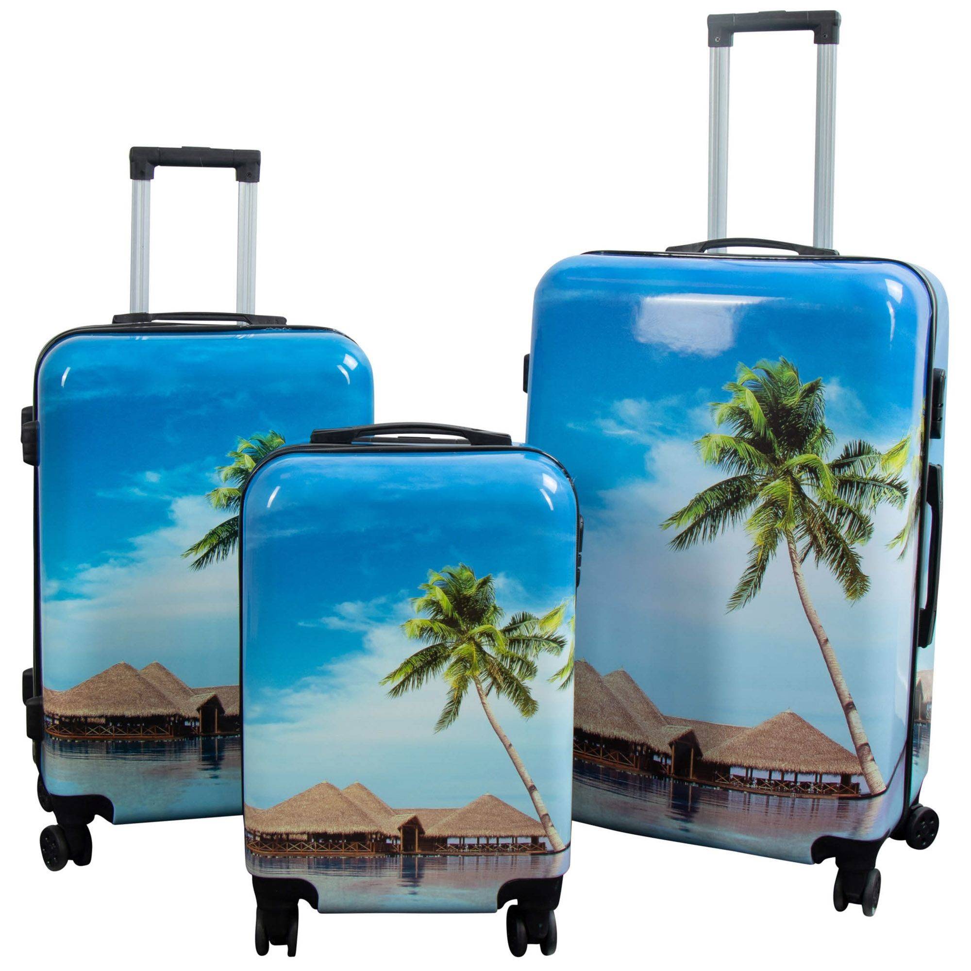 Kuffert - Kuffert med motiv - Strand og palmer - Hardcase letvægt kuffert