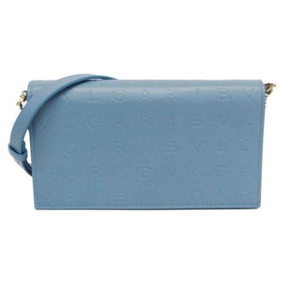Bvlgari Vintage Pre-owned Læder Crossbody Taske - Vintage - Dame - Blå - ONE SIZE - Læder