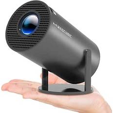 bärbar projektor 4K-projektor WiFi 6 och BT 5.0 med inbyggd Android OS 11.0-projektor YouTube förinstallerad Allrounddesign, 130 tum, 360 graders vändbar smart projektor