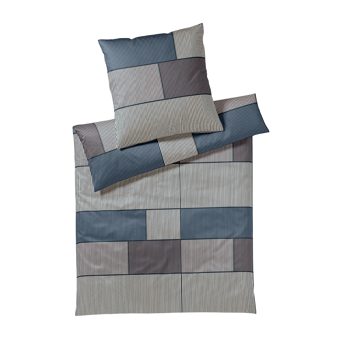 Elegante ´Manhattan´ sengetøj - Indigo-Blue - 135x220 cm