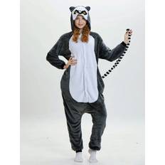 Monkey Kigurumi Onesie Adults Pajamas Flannel Deep Gray Long Winter Sleepwear Unisex Animal Costume Halloween onesie pajamas