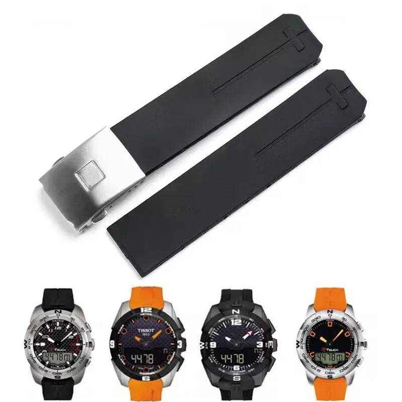Klockarmband i silikongummi för Tissot 1853 Tengzhi T-Touch original T013 Vattentätt klockarmband T047T081T33 armband 20mm 21mm