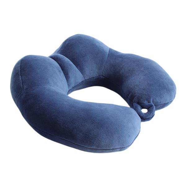 memory foam nakkepude U-formet nakkestøtte til rejse, kontor og hjem - ergonomisk 360° cervikal støtte, åndbar skum, kompakt 30cm x 28cm x 12cm Blue