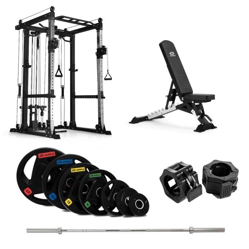 Abilica - PR 550 Power Rack Olympic med bänk - 150 kg