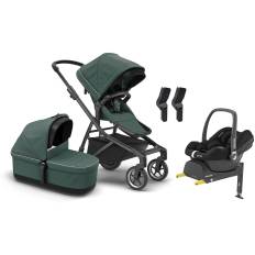 Thule Sleek Duovagn inkl. Maxi-Cosi CarioFix & Bas, Mallard Green/Black