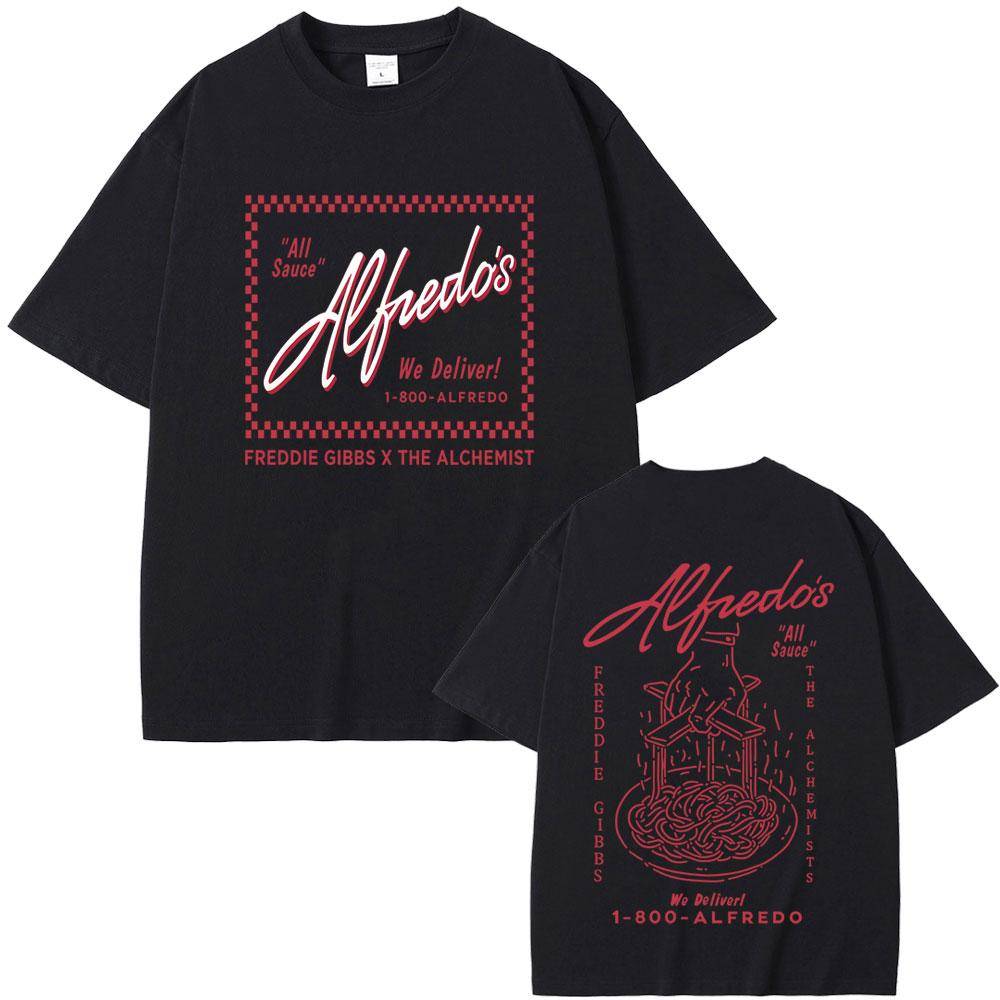 Rapparen Freddie Gibbs och The Alchemist Alfredo The Tour T-shirt Unisex Dam Hip Hop Mode Popmusik T-shirt Överdimensionerade T-shirts cm white