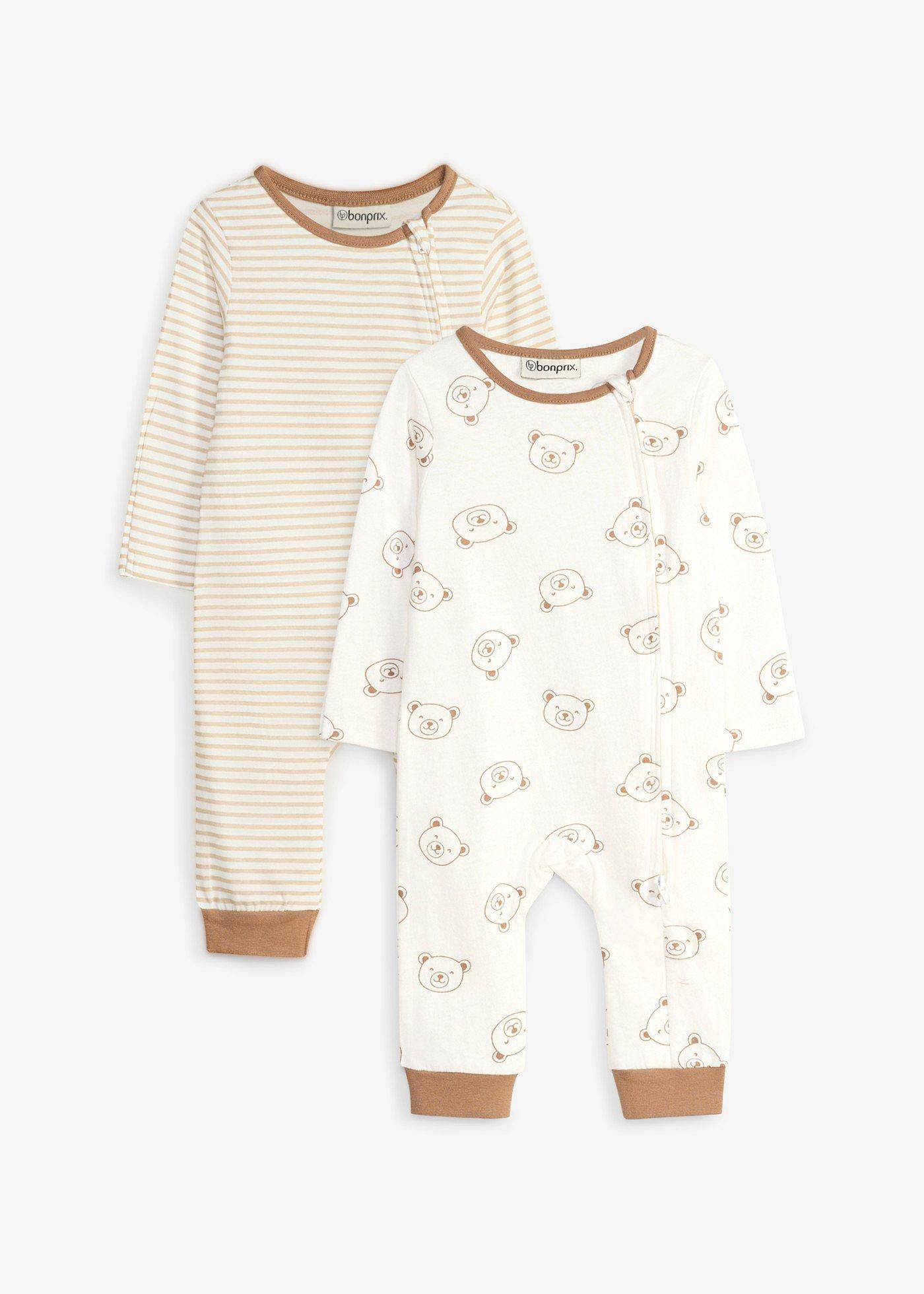 Pyjamas för bebis av ekologisk bomull (2-pack)
