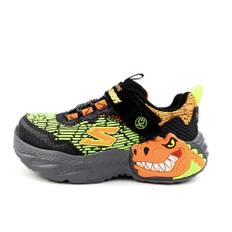 Skechers black/orange dino sneaker med blink