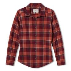 Royal Robbins Dame Lieback Organic Cotton Flannel L/S (Rød (BURNT GRAPE TIMBER COVE PLD) X-large)