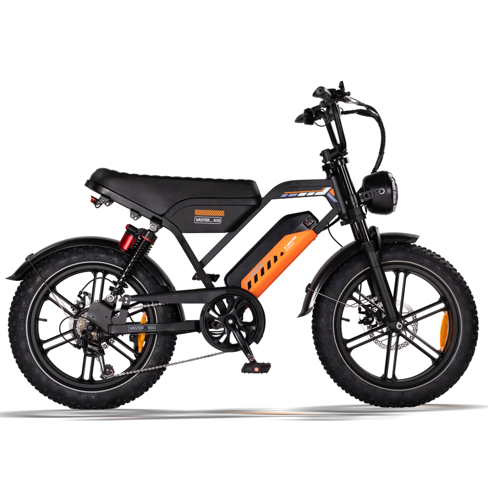 VASTER A50 20-tommer Fat Tyre E-Bike, 48V 15,6Ah (748,8Wh) batteri, 250W motor, 20x4,0 dæk, ramme i kulstofstål