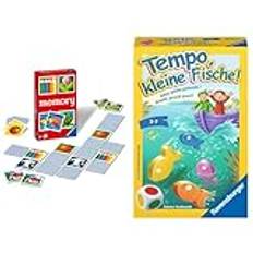 Ravensburger 22457 - Kinder Memory®, der Spieleklassiker für die ganze Familie & 23334 - Tempo, kleine Fische, Mitbringspiel für 1-6 Spieler