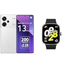 Xiaomi Redmi Note 13 Pro+ 5G smartphone, 8+256 GB mobiltelefon utan kontrakt, vit & Redmi Watch 4 Obsidian Black