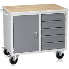Værkstedsvogn m/5 skuffer+1 skab, 100x114x74cm