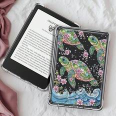 Skyddsfodral till Kindle, Turtles And Flowers, kompatibelt med Kindle Paperwhite 12:e generationen 2024/Kindle (11:e generationen - släppt 2024)/Kindl - Multifärgad (Multi-size)