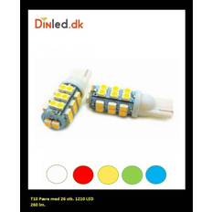 T10 W5W LED pære - 26 SMD LED - 12v - 1 stk. T10 LED - BLÅ
