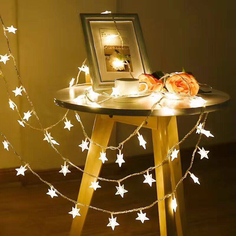 1.5m 10 leds ananas led ljusslinga fairy girlander juldekoration för hem utomhus navidad inomhus dekor batteridriven - Stjärna varmvit